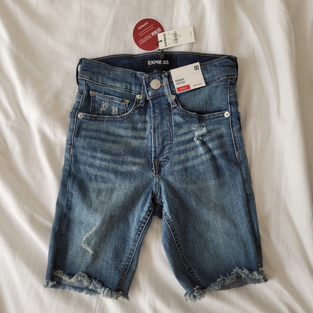 Express Bermuda Cut Off Shorts